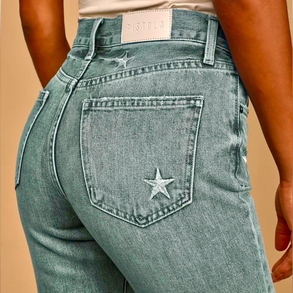 Pistola - Charlie Star Embroidered Straight Leg Jean – Supernova - Picture 4 of 16
